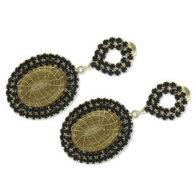 Alternate image for Artisan Crafted Jewelry Natural Golden Grass Earrings Jalapo Nights