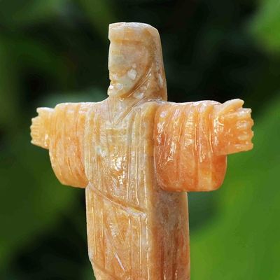 Alternate image for Christ the Redeemer-Inspired Handmade Calcite Sculpture Energy of the Benevolent