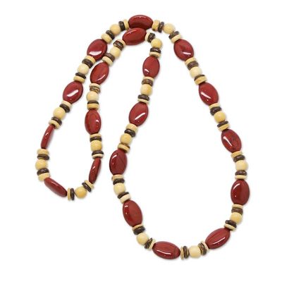 Alternate image for Long Beaded Necklace with Jasper Red River