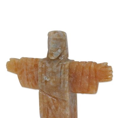 Alternate image for Christ the Redeemer-Inspired Handmade Calcite Sculpture Energy of the Benevolent