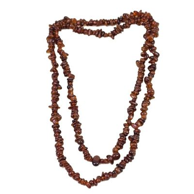 Alternate image for Long Garnet Beaded Necklace from Brazil Fiery Infatuation
