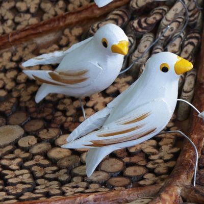 Alternate image for White Wood Dove Ornaments Set of 5 Hope Doves
