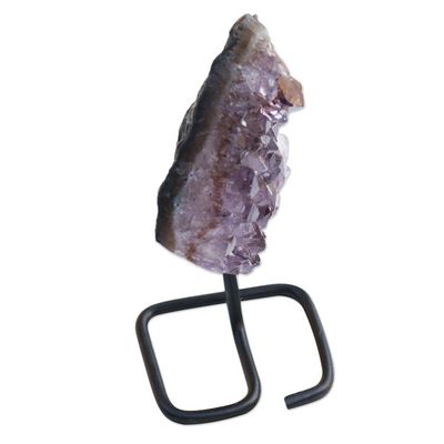 Alternate image for Natural Amethyst on Stand Mini Sculpture from Brazil Intuitive Magic