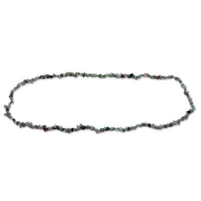 Alternate image for Brazil Artisan Crafted Green Quartz Beaded Long Necklace Verdant Meadows