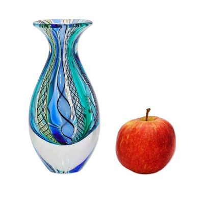 Alternate image for Collectible Handblown Murano Inspired Art Vase Colors of Rio