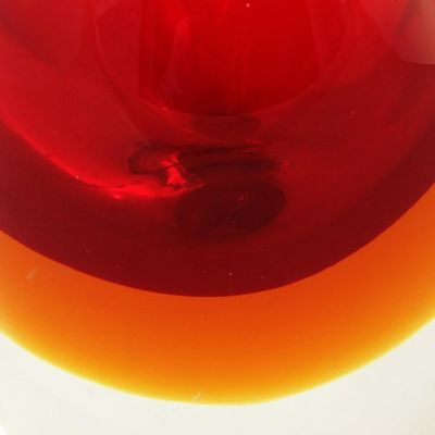 Alternate image for Red-Orange Murano-Inspired Art Glass Decorative Vase Fiery Droplet