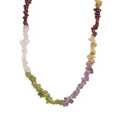 Alternate image for Long Multi-Gemstone Beaded Necklace Crafted in Brazil Colorful Mists
