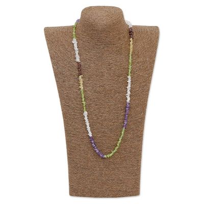 Alternate image for Long Multi-Gemstone Beaded Necklace Crafted in Brazil Colorful Mists