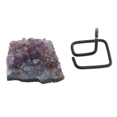 Alternate image for Natural Amethyst on Stand Mini Sculpture from Brazil Intuitive Magic
