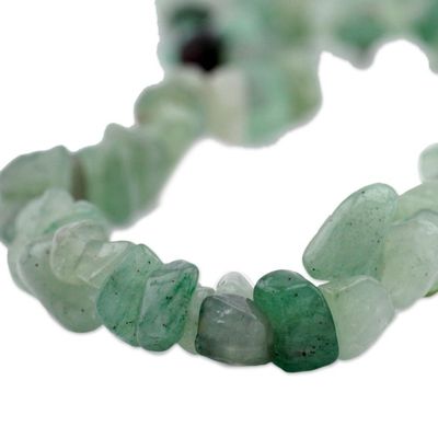 Alternate image for Brazil Artisan Crafted Green Quartz Beaded Long Necklace Verdant Meadows