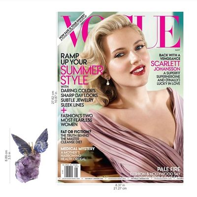 Alternate image for Petite Sodalite and Amethyst Morpho Butterfly Sculpture Blue Morpho Butterfly