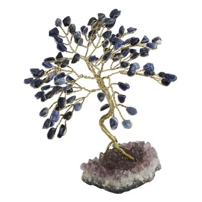 Alternate image for Handmade Sodalite Gemstone Tree Crafted in Brazil Mystical Tree