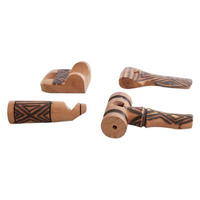 Alternate image for Hand Crafted Pataxo Bird call Whistles Set of 4 Native Song