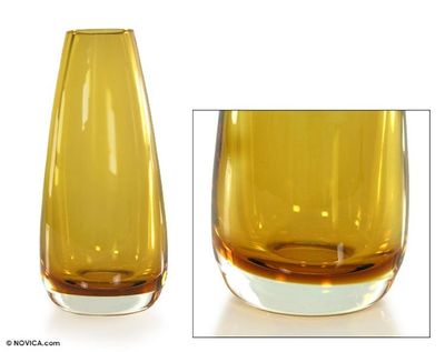 Alternate image for Murano Inspired handblown vase Amber Glow