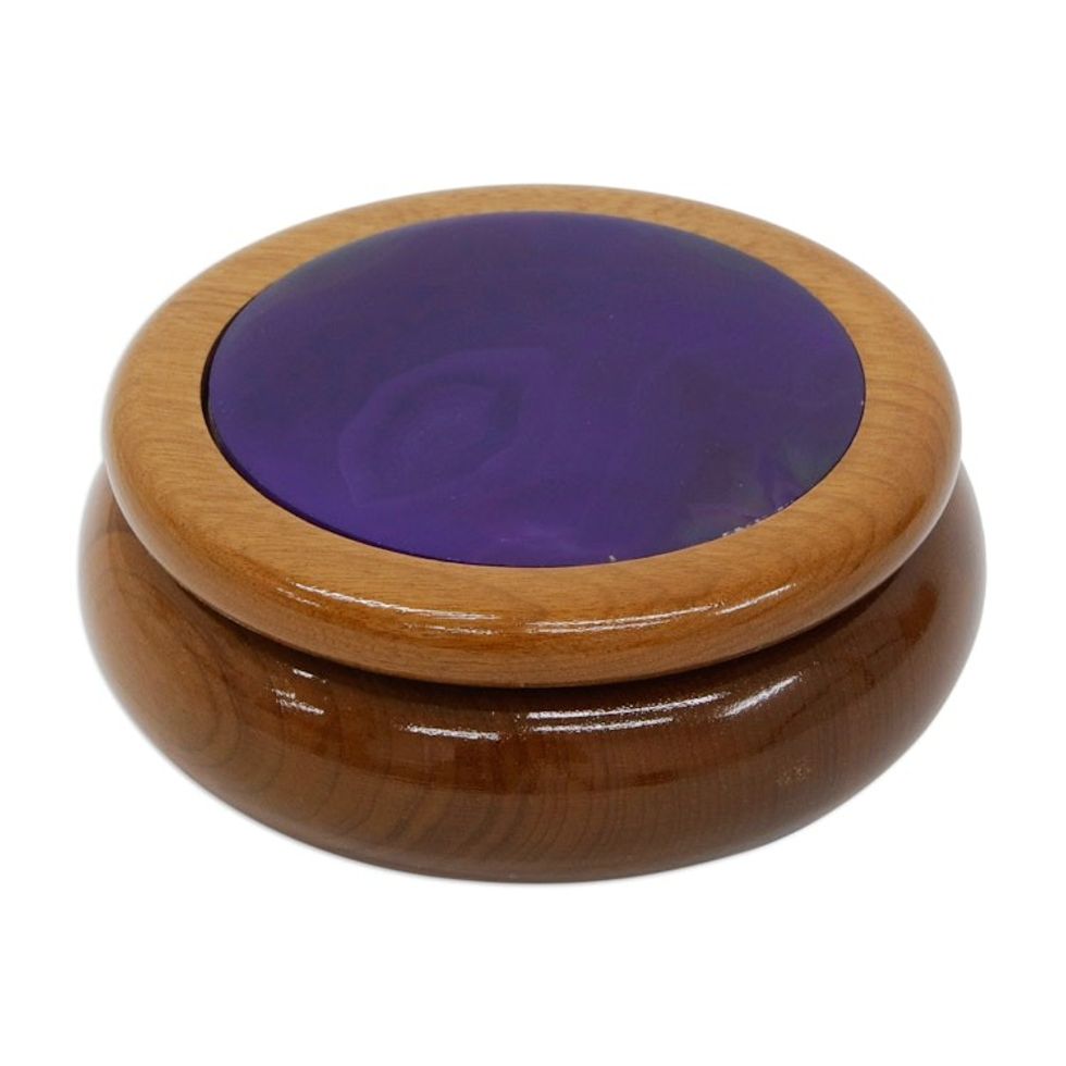 Artisan Crafted Agate Jewelry Box 'Amazon Lily'