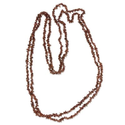 Alternate image for Artisan Crafted Brazilian Tigers Eye Beaded Long Necklace Wonders