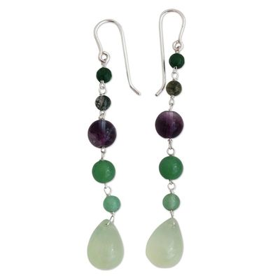 Alternate image for Sterling Silver and Multi-Gemstone Earrings Balance and Clarity