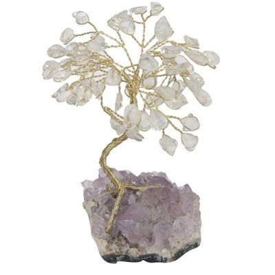 Alternate image for Quartzand Amethyst Gemstone Tree Sculpture from Brazil Little Tree