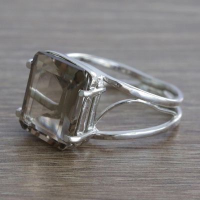 Alternate image for Hand Crafted Smoky Quartz Wrap Ring Empyrean