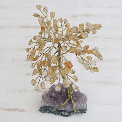 Alternate image for Handmade Citrine Gemstone Tree Crafted in Brazil Mystical Tree