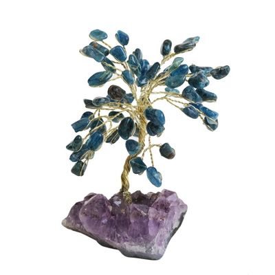 Alternate image for Apatite Gemstone Tree with an Amethyst Base from Brazil Oceanic Leaves