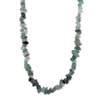 Alternate image for Artisan Crafted Beaded Fluorite Necklace from Brazil Jewelry Blue-Green Infatuation