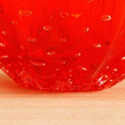 Alternate image for Handblown Ruffled Art Glass Vase in Cherry Red from Brazil Red Marmalade