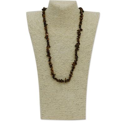 Alternate image for Artisan Crafted Brazilian Tigers Eye Beaded Long Necklace Wonders