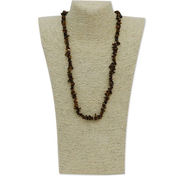 Alternate image for Artisan Crafted Brazilian Tigers Eye Beaded Long Necklace Wonders