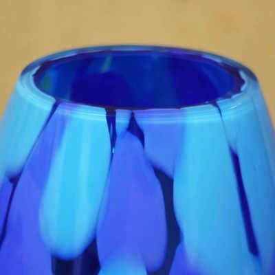 Alternate image for Unique Murano Inspired Glass Vase In Shades of Blue Colors of the Sky