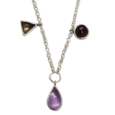 Alternate image for Handcrafted Multi-Gemstone Charm Necklace from Brazil Earths Joy