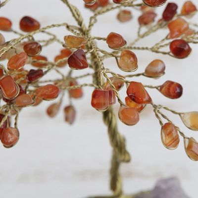Alternate image for Handmade Carnelian Gemstone Tree Crafted in Brazil Mystical Tree
