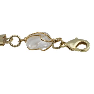 Alternate image for Golden Grass and Clear Quartz Link Bracelet Grassland