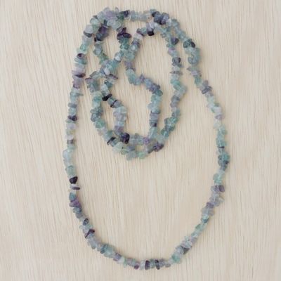 Alternate image for Artisan Crafted Beaded Fluorite Necklace from Brazil Jewelry Blue-Green Infatuation