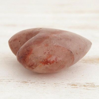 Alternate image for Red Hematoid Quartz Heart Sculpture from Brazil Fiery Heart