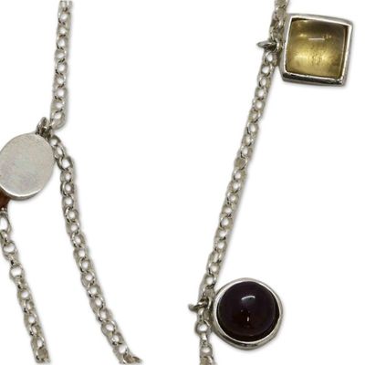 Alternate image for Handcrafted Multi-Gemstone Charm Necklace from Brazil Earths Joy