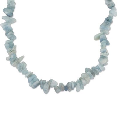Alternate image for Natural Aquamarine Beaded Necklace from Brazil Aqua Infatuation