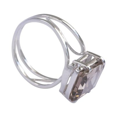 Alternate image for Hand Crafted Smoky Quartz Wrap Ring Empyrean
