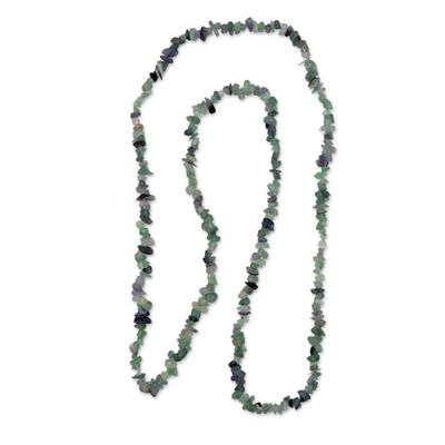 Alternate image for Artisan Crafted Beaded Fluorite Necklace from Brazil Jewelry Blue-Green Infatuation