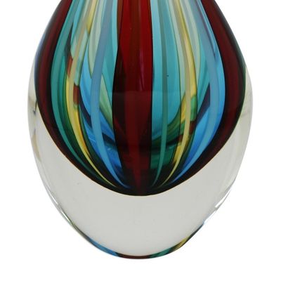 Alternate image for Murano Inspired Handblown Brazilian Teardrop Art Glass Vase Circus