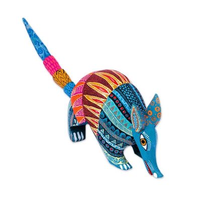 Alternate image for Handmade Folk Art Armadillo Alebrije Sculpture Brilliant Armadillo