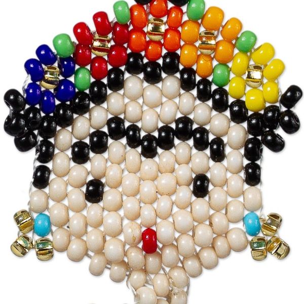 Alternate image for Handmade Multicolored Beaded Frida Earrings Rainbow Frida