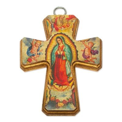 Alternate image for Artisan Crafted Christianity Wood Cross Guadalupe Queen of Heaven