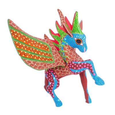 Alternate image for Handmade Pegasus Alebrije Statuette Psychedelic Pegasus