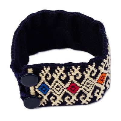 Alternate image for Ochre Geometric Cotton Wristband Bracelet from Mexico Geometric Days