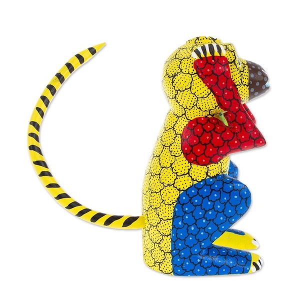 Alternate image for Wood Monkey Alebrije Figurine Carved and Painted by Hand Excited Monkey