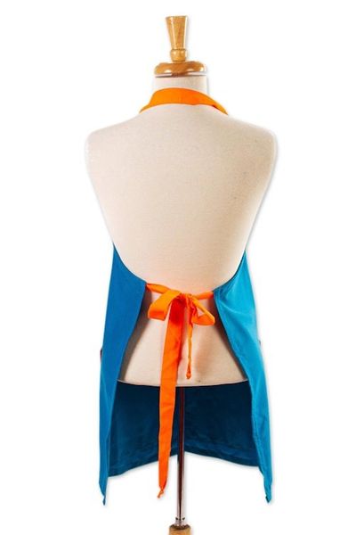 Alternate image for Cotton Gabardine Rooster Applique Apron with Pockets Time for Breakfast