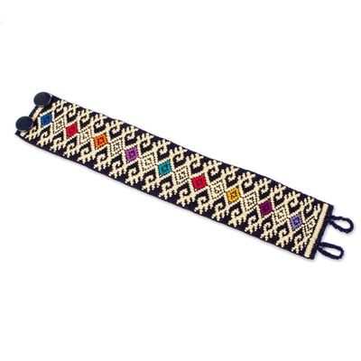 Alternate image for Ochre Geometric Cotton Wristband Bracelet from Mexico Geometric Days