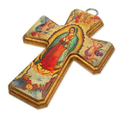 Alternate image for Artisan Crafted Christianity Wood Cross Guadalupe Queen of Heaven