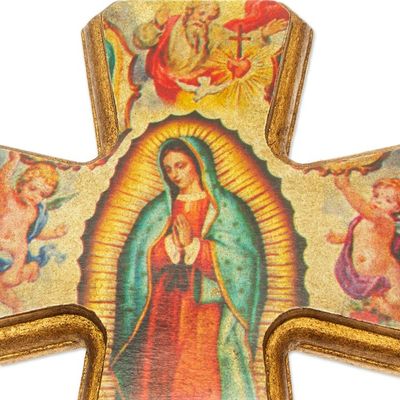 Alternate image for Artisan Crafted Christianity Wood Cross Guadalupe Queen of Heaven